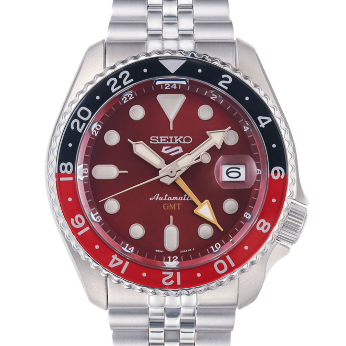 Seiko 5 Sports Thong Sia Limited Edition Red Dial Silver Steel Strap Watch For Men - SSK031K1 - Image 14